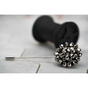 Dear Martian Mens Silver Flower Lapel Pin